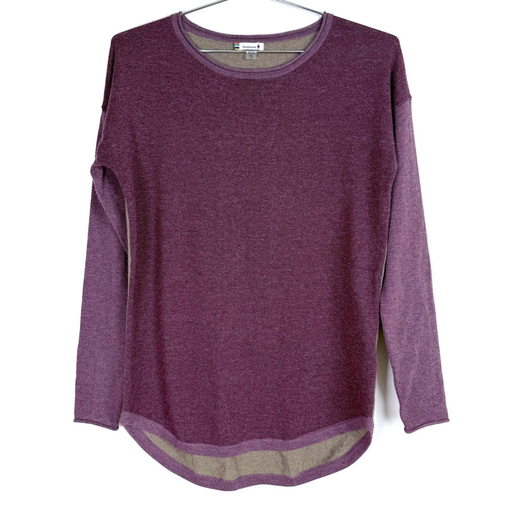 Smartwool Womens Purple Wool Blend Long Sleeve Crew Neck‎ Tunic Top